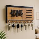 Premium 3D Wooden Key Holder with 6 Stainless Steel Hook for Living Room Wall Decor (Wooden Key-1)