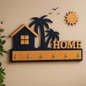 Premium 3D Wooden Key Holder with 6 Stainless Steel Hook for Living Room Wall Decor (Natural Key Holder -1)