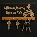 Premium 3D Wooden Key Holder with 6 Stainless Steel Hook for Living Room Wall Decor (Life is A Ride)