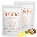 D3 K2 Vitamin 10000 IU - 240 Virgin Coconut Oil Softgels, 2 in 1 Vitamin D & K Complex Supplement Softgel - Immune Support and Calcium Absorption, Bone and Heart Health (240 Count (Pack of 2))