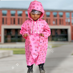 d8211k graphic print boys  girls raincoat