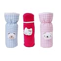 Soft Cotton Stretchable Baby Feeding Bottle Cover with Easy to Hold Strap for Newborn/Toddler Babies - Cute Attractive with Check Textile Print (Blue)