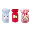 Soft Cotton Stretchable Baby Feeding Bottle Cover with Easy to Hold Strap for Newborn/Toddler Babies - Cute Attractive with Check Textile Print (Blue)
