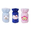 Soft Cotton Stretchable Baby Feeding Bottle Cover with Easy to Hold Strap for Newborn/Toddler Babies - Cute Attractive with Check Textile Print (Blue)