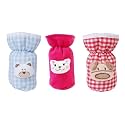 Soft Cotton Stretchable Baby Feeding Bottle Cover with Easy to Hold Strap for Newborn/Toddler Babies - Cute Attractive Teddy Cartoon with Over All Check Print | Small (60-125 ML)- Pack of 3
