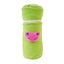 Soft Plush Stretchable Baby Feeding Bottle Cover Easy to Hold Strap and Zip | Suitable for 130 ML-250 ML Feeding Bottle-Pink-Green