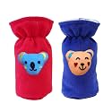 Soft Plush Stretchable Baby Feeding Bottle Cover Easy to Hold Strap with Cute Animated Cartoon| Suitable for 60-125 Ml Feeding Bottle(Dark Blue-Dark Red)