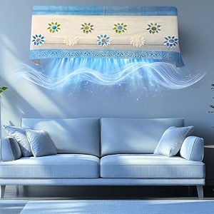 split ac cover indoor unit for 15 ton capacity ac premium work indoor ac dust protection cover designer summer ac cover for 15 ton ac 38 x 12 x 9 inch blue