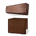 Polyester Split Ac Cover Set Of Indoor And Outdoor Unit For 1.5 Ton Capacity Attractive Digital Prints/Dustproof/Water Resistant (Brown Checkered)