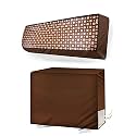 Split AC Cover Set Of Indoor And Outdoor Unit For 1.5 Ton Capacity Attractive Digital Prints/Dustproof/Water Resistant (Brown)