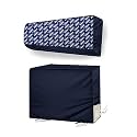 Split Ac Cover Set of Indoor and Outdoor Unit for 1.5 Ton Capacity Attractive Digital Prints/Dustproof/Water Resistant (Blue Houndstooth)
