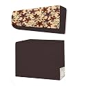 Split AC Cover Set of Indoor and Outdoor Unit for 1.5 Ton Capacity Attractive Digital Prints/Dustproof/Water Resistant (Brown Beige Flower)