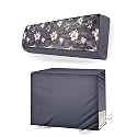 Polyester Split Ac Cover Set Of Indoor And Outdoor Unit For 1.5 Ton Capacity Ac, Attractive Digital Prints/Dustproof/Water Resistant (Grey Flower)