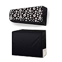 Split AC Cover Set of Indoor and Outdoor Unit for 1.5 Ton Capacity Attractive Digital Prints/Dustproof/Water Resistant (Black White Flower)