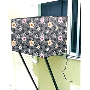 window ac cover for 15 ton capacity ac attractive digital printswaterproof amp dustproofall weather window ac cover grey multi flower polyester