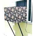 Window Ac Cover for 1.5 Ton Capacity AC Attractive Digital Prints/Waterproof &amp; Dustproof/All Weather Window Ac Cover (Grey Multi Flower), Polyester