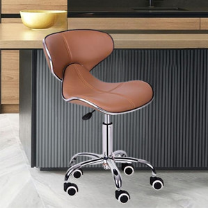 da urban horse beige wheel  revolving  height adjustable  kitchen chair leatherette bar chair finish color - beige diydo-it-yourself