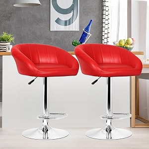 da urban mini pack of 2 height adjustable amp revolving bar stoolkitchen chair red