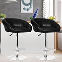 Da URBAN® Mini Pack of 2 Height Adjustable &amp; Revolving Bar Stool/Kitchen Chair (Black)