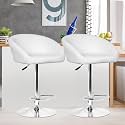 Da URBAN® Mini Pack of 2 Height Adjustable & Revolving Bar Stool/Kitchen Chair (White)