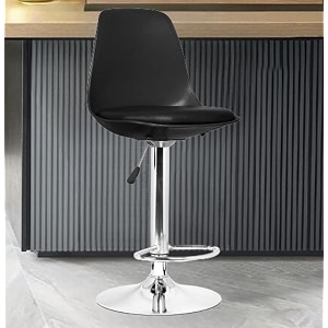 da urban plastic valure height adjustable amp revolving bar stoolkitchen chair black 1 pc 16 inches 14 inches 902 cm