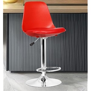 da urban valure height adjustable amp revolving bar stoolkitchen chaircafetaria chair red 1 pc