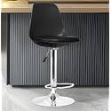 Da URBAN Plastic Valure Height Adjustable &amp; Revolving Bar Stool/Kitchen Chair Black (1 Pc), 16 Inches, 14 Inches, 90.2 Cm