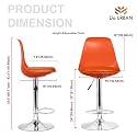 Da URBAN® Valure Height Adjustable &amp; Revolving Bar Stool/Kitchen Chair/Cafetaria Chair Orange (1 Pc)