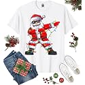 Dabbing Santa Christmas Red Lights T-Shirt for Men, Boys, Girls and Kids, Funny Dad Boyfriend Son