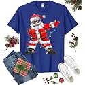 Dabbing Santa Christmas Red Lights T-Shirt for Men, Boys, Girls and Kids, Funny Dad Boyfriend Son