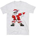 Dabbing Santa Christmas Red Lights T-Shirt for Men, Boys, Girls and Kids, Funny Dad Boyfriend Son