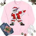 Dabbing Santa Christmas Red Lights T-Shirt for Men, Boys, Girls and Kids, Funny Dad Boyfriend Son