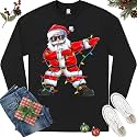 Dabbing Santa Christmas Red Lights T-Shirt for Men, Boys, Girls and Kids, Funny Dad Boyfriend Son