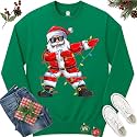Dabbing Santa Christmas Red Lights T-Shirt for Men, Boys, Girls and Kids, Funny Dad Boyfriend Son