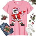 Dabbing Santa Christmas Red Lights T-Shirt for Men, Boys, Girls and Kids, Funny Dad Boyfriend Son