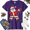 Dabbing Santa Christmas Red Lights T-Shirt for Men, Boys, Girls and Kids, Funny Dad Boyfriend Son