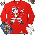 Dabbing Santa Christmas Red Lights T-Shirt for Men, Boys, Girls and Kids, Funny Dad Boyfriend Son