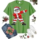 Dabbing Santa Christmas Red Lights T-Shirt for Men, Boys, Girls and Kids, Funny Dad Boyfriend Son