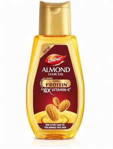 dabur almond hair oil damage protection and 10x vitamin e hair oil 580 ml
