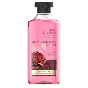 dabur gulabari shower gel - 250 ml  99 pure glycerine  gentle bodywash  himalayan rose extract to nourish and revitalise the skin  0 parabens amp soap  no silicones  with oudh fragrance