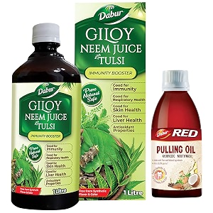 dabur red pulling oil amp giloy neem tulsi juice-195ml