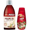 DABUR Red Pulling Oil 195 Ml : Ayurvedic Mouthwash Kavala Gandusha Therapy|Oil Pulling For Oral Detox For Teeth &amp; Gums &amp; Lal Dant Manjan Tooth Powder-150 G