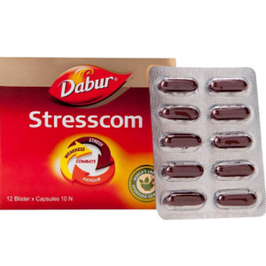 dabur stresscom ashwagandha 12 strips x 10 capsules