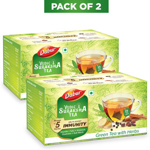 dabur vedic suraksha green tea bags box 2 x 25 bags