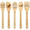 Dachshund Gift for Housewarming -5 Pieces Dachshund Bamboo Spoon Decor Kitchen Utensils