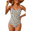 Daci Women's Tummy Control One Piece Scalloped Neck Bathing Suit