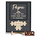 Dad Christmas Gifts, Personalized Wall Sign for Dad, You Are the Piece That Holds Us Together Family Keepsake, Custom Name Puzzle Decorative Sign for Father, Papa or Grandpa, Home Wall Décor