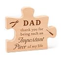 Dad Puzzle Piece Gift, Wooden Engraved Keepsake for Father, Best Dad Appreciation Gift from Daughter or Son, Birthday, Father's Day, Christmas Gift for Dad