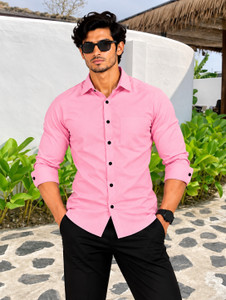 DADA Men Regular Fit Solid Spread Collar