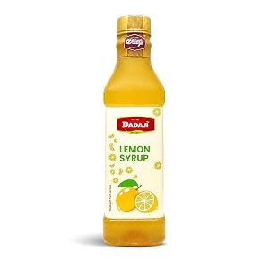 dadaji lemon syrup - refreshing and tangy sharbat - mixer for mocktails cocktails drinks juices beverages 750ml